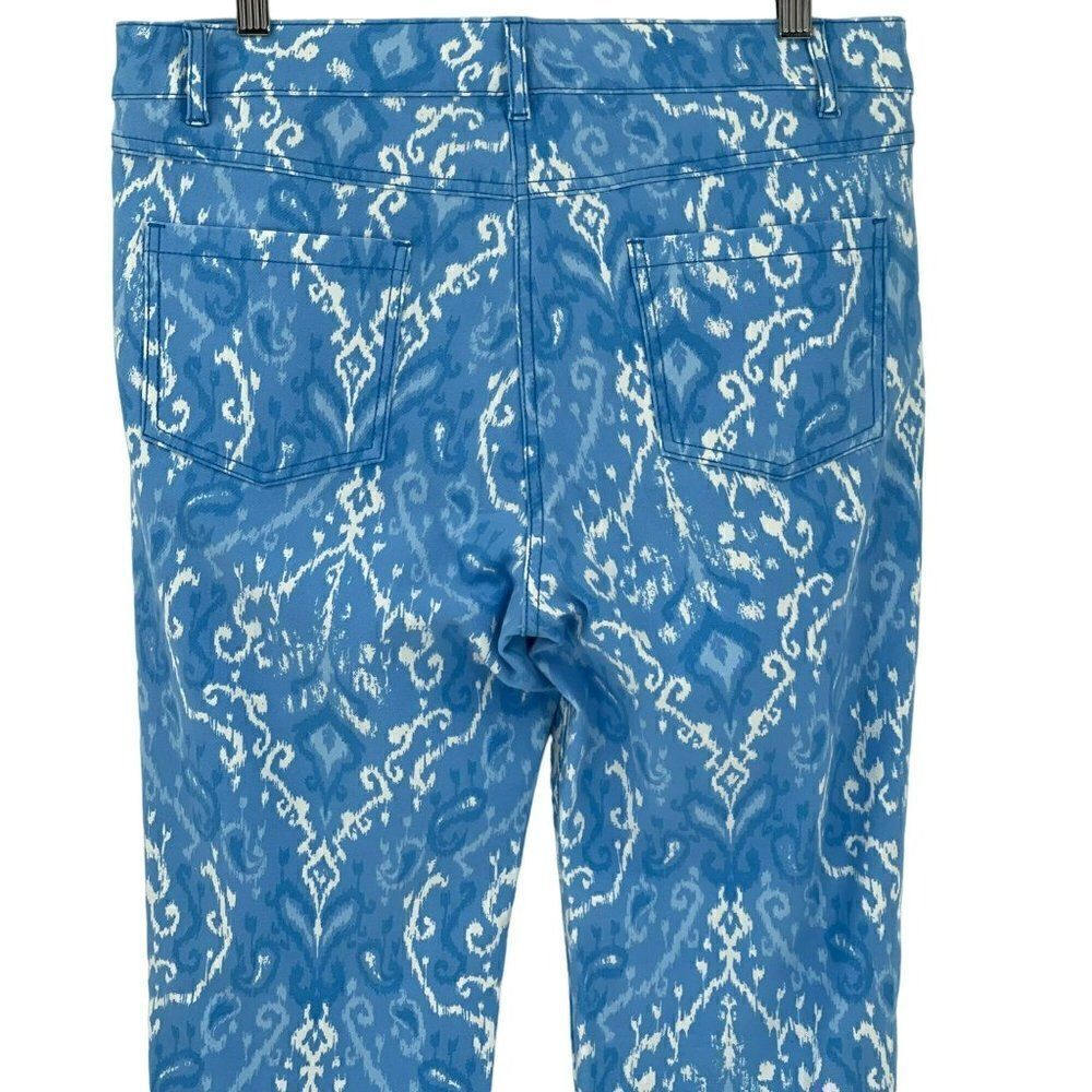 J. McLaughlin Lexi Jeans Slim Straight Leg Stretch Women 10 Blue White‎ - Picture 5 of 10